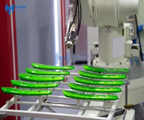 hetair skid spraying line conveyor