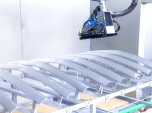 Online Flat Spraying for Automotive Interior Parts