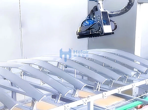 Online Flat Spraying for Automotive Interior Parts