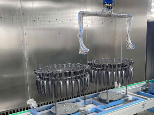 Online Rotary Spraying of Car Door Handles