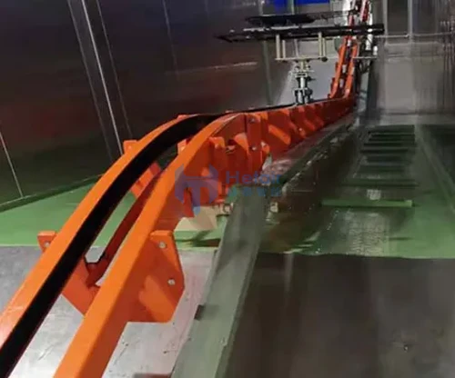 ground rail belt conveyor line